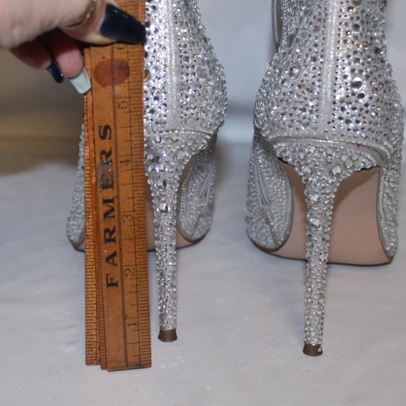 |Steve Madden VALENCY-R RHINESTONES  CRYSTAL Booties Ankle Boot Shoes Heels - Picture 8 of 11